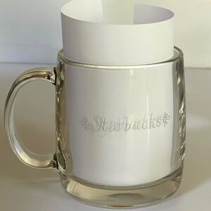 Starbucks Clear Etched Glass Mug